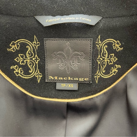 MACKAGE Military Style Belted Wool Coat in Black - Picture 11 of 12